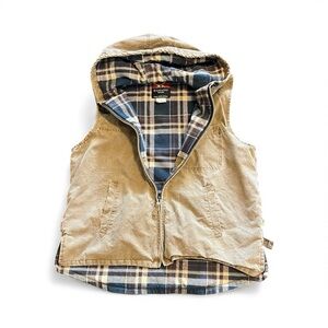 Kakadu Traders Australia Canvas Plaid Lined Best Pockets Full Zip Size XL Hood